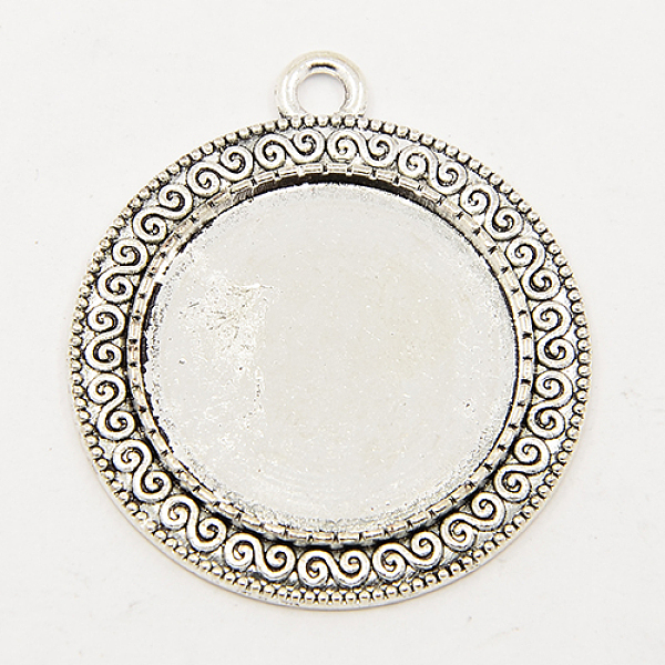 

PandaHall Tibetan Style Zinc Alloy Pendant Cabochon Settings, Cadmium Free & Lead Free, Antique Silver, Flat Round Tray: 25mm in diameter...