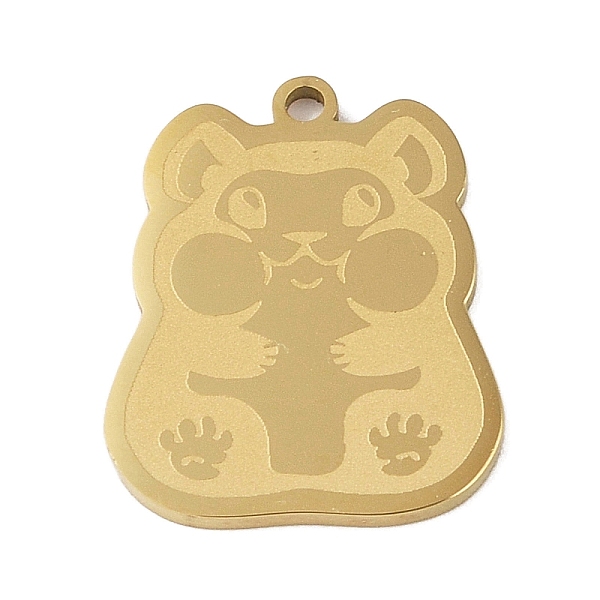 

PandaHall 304 Stainless Steel Pendants, Hamster Charm, Golden, 23.5x18.5x1.5mm, Hole: 1mm 304 Stainless Steel Hamster