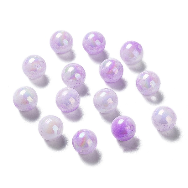 

PandaHall Two Tone Opaque Acrylic Beads, Round, Medium Purple, 10mm, Hole: 1.8mm, about 1020pcs/500g Acrylic Round