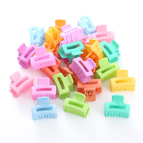 

PandaHall Rectangle Plastic Claw Hair Clips, with Iron Findings, for Girls, Mixed Color, 24~30mm Plastic Rectangle Multicolor