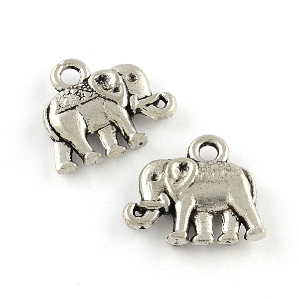 

PandaHall Tibetan Style Zinc Alloy Pendants, Lead Free & Cadmium Free, Elephant Charms, Antique Silver, 12x14x3mm, Hole: 1.5mm, about...