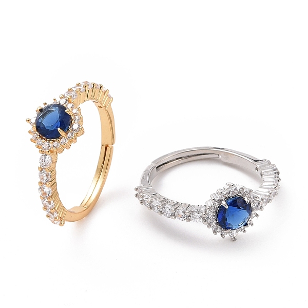 

PandaHall Dodger Blue Cubic Zirconia Adjustable Ring, Rack Plating Brass Jewelry for Women, Cadmium Free & Lead Free, Mixed Color, US Size 5...