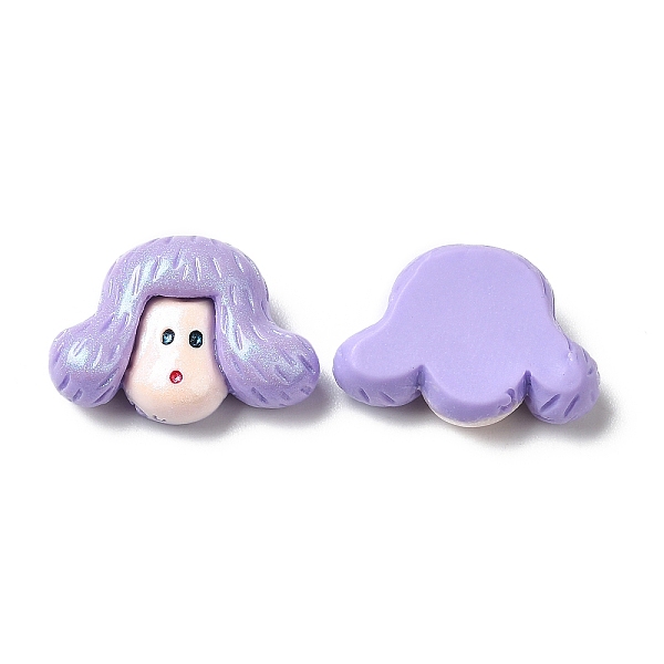 

PandaHall Opaque Resin Cabochons, Women, 14x20x7.5mm Resin Human Purple