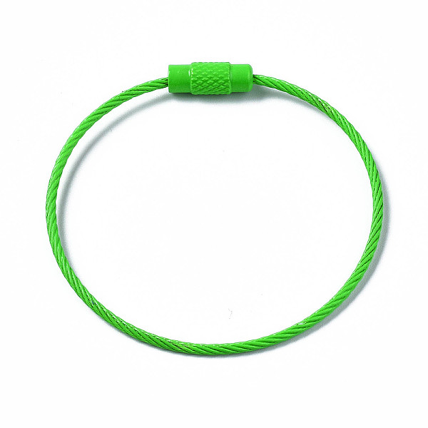 

PandaHall Spray Painted 201 Stainless Steel Wire Cable Keychains, Key Rings for Outdoor, Hanging Luggage Tags, Keys and ID Tag Keepers, Lime..., Green