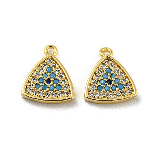 

PandaHall Brass Micro Pave Cubic Zirconia Charms, Triangle, Real 18K Gold Plated, 11x9.5x2mm, Hole: 1mm Brass+Cubic Zirconia Triangle Clear