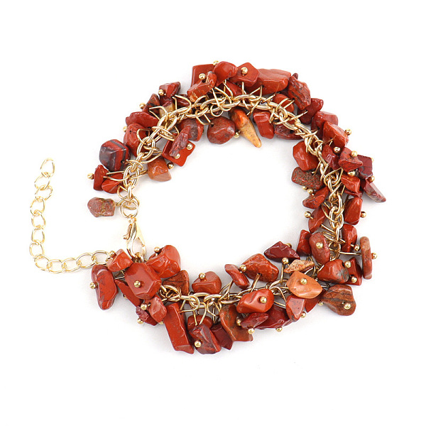 

PandaHall Natural Red Jasper Bead Bracelets, 8-5/8 inch(22cm) Red Agate