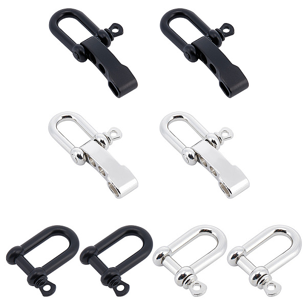 

PandaHall 8 Pcs 2 Styles Alloy D-Ring Anchor Shackle Clasps, with 2Pcs T-Shaped Adjustable Alloy Clasps, Cadmium Free & Lead Free, Mixed...