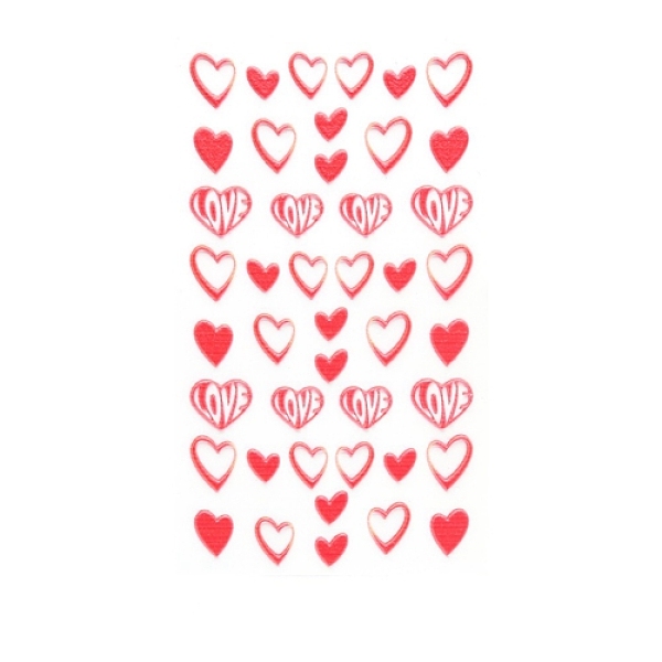 

PandaHall Valentine's Day 5D Love Nail Art Sticker Decals, Self Adhesive Heart Pattern Carving Design Nail Applique Decoration for Women..., Red