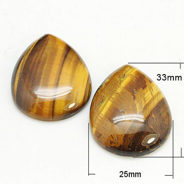 

PandaHall Gemstone Cabochons, teardrop, Natural Tiger Eye, 33x25x7mm Tiger Eye Teardrop