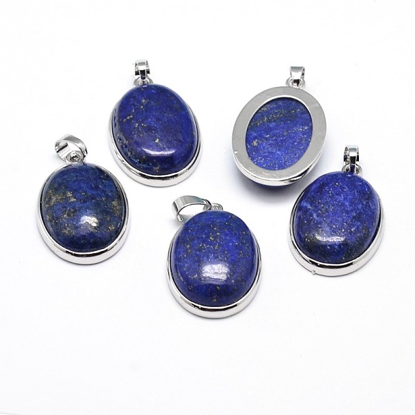 

PandaHall Oval Platinum Plated Brass Dyed & Heated Lapis Lazuli Pendants, Cadmium Free & Lead Free, 31x20x7.5mm, Hole: 5x8mm Lapis Lazuli...