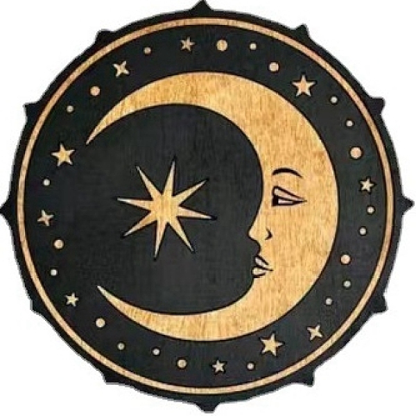 

PandaHall Wood Wall Decorations, Home Hanging Decoration, Moon, 100mm Wood Moon