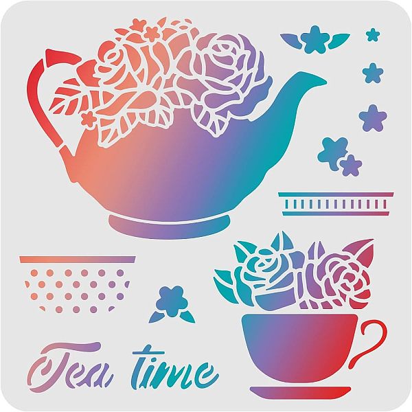 

PandaHall Plastic Reusable Drawing Painting Stencils Templates, for Painting on Scrapbook Paper Wall Fabric Floor Furniture Wood, Square..., White