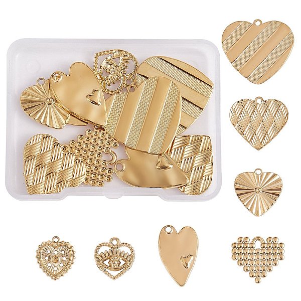 

PandaHall DIY Jewelry Making Findings Kits, Including 10Pcs 5 Styles 304 Stainless Steel Pendants and 4Pcs 2 Styles 304 Stainless Steel...