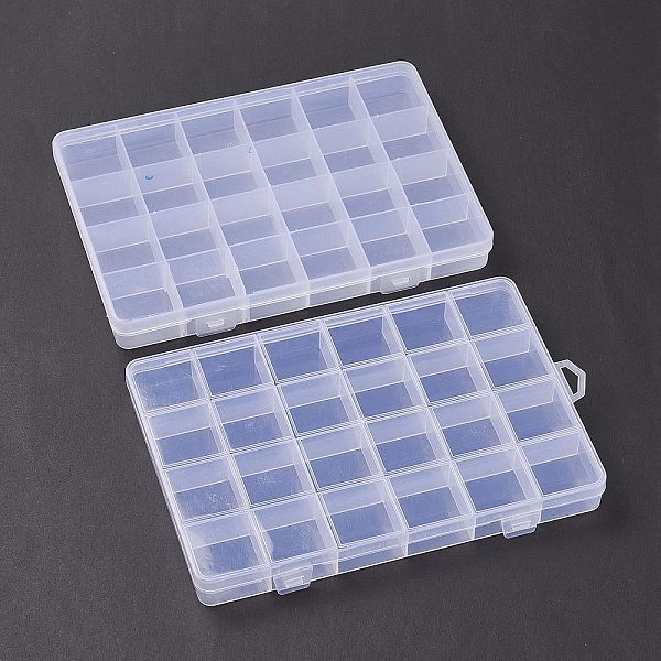 

PandaHall (Defective Closeout Sale: Scratch Mark) Plastic Bead Storage Containers, 24 Compartments, Rectangle, White, 13.3x19x2.2cm Plastic...