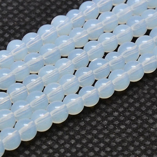 

PandaHall Round Opalite Beads Strands, Grade AA, White, 8mm, Hole: 1mm, about 50pcs/strand, 15 inch Opalite Round White