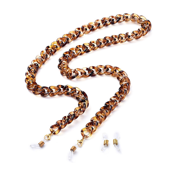 

PandaHall Eyeglasses Chains, Neck Strap for Eyeglasses, with Acrylic Curb Chains, 304 Stainless Steel Lobster Claw Clasps and Rubber Loop..., Gold