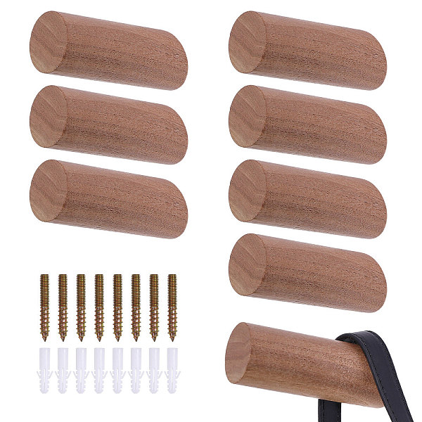 8Sets Column Wood Wall Hooks