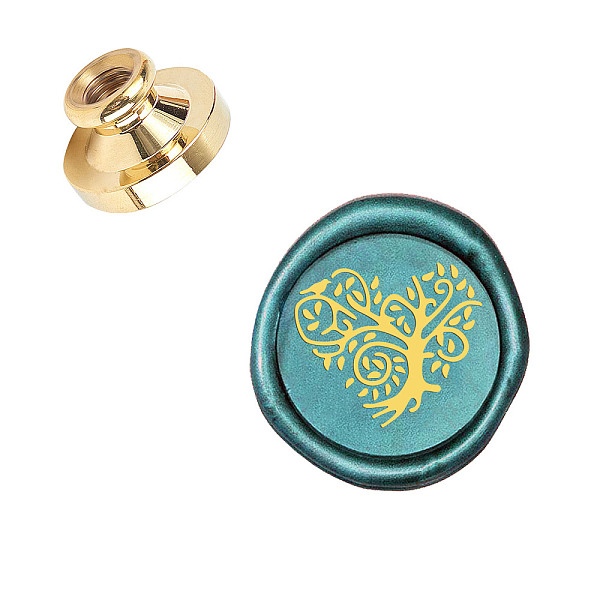 PandaHall Wax Seal Stamp Sealing Head, Heart Tree Wax Stamp Head Retro Stamp for Valentine's Day Envelopes, Party Invitation, Wine Packages