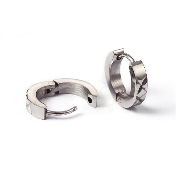 

PandaHall 304 Stainless Steel Huggie Hoop Earrings, Hypoallergenic Earrings, Stainless Steel Color, 13.5x3mm, Pin: 1mm 304 Stainless Steel