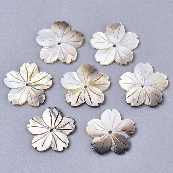 

PandaHall Natural Black Lip Shell Beads, Carved, Flower, 23x24x2mm, Hole: 1.6mm Black Lip Shell Flower
