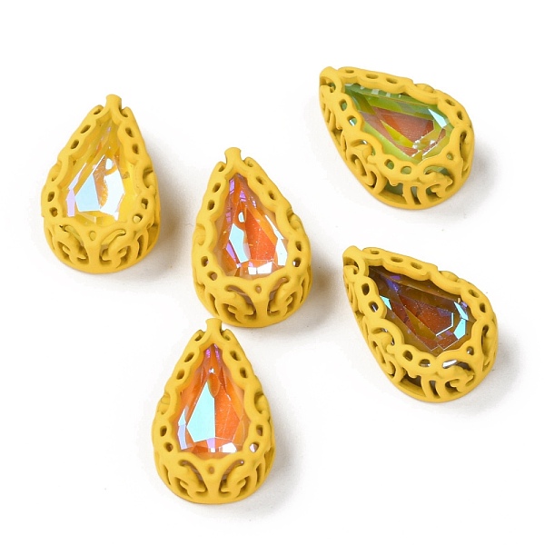 

PandaHall Sew on Rhinestone, Mocha Fluorescent Style, Glass Rhinestone, with Brass Findings, Garments Accessories, Teardrop, Mixed Color..., Gold