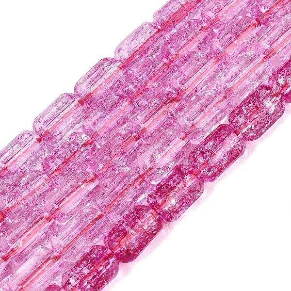 Brins de perles de verre transparentes craquelées