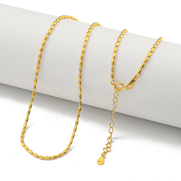 

PandaHall 925 Sterling Silver Necklaces, Real 18K Gold Plated, 15.83 inch(40.2cm) Sterling Silver