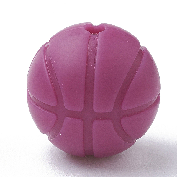 

PandaHall Food Grade Eco-Friendly Silicone Focal Beads, Chewing Beads For Teethers, DIY Nursing Necklaces Making, Basketball, Camellia, 15mm..., Pink
