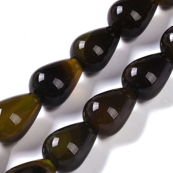 

PandaHall Natural Green Agate(Dyed & Heated) Beads Strands, Teardrop, 20~21x14~14.5mm, Hole: 1.6mm, about 19pcs/strand, 15.28''(38.8cm)...
