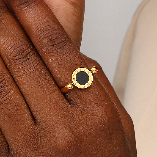 Roman Numerals Brass Finger Ring