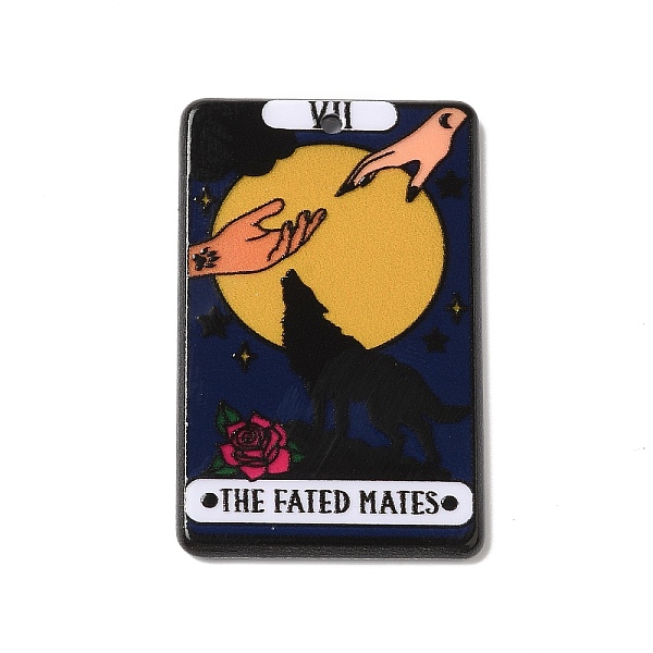 

PandaHall Acrylic Pendants, Rectangle with Tarot Pattern, Gold, 41x26x2.5mm, Hole: 1.8mm Acrylic Tarot Gold