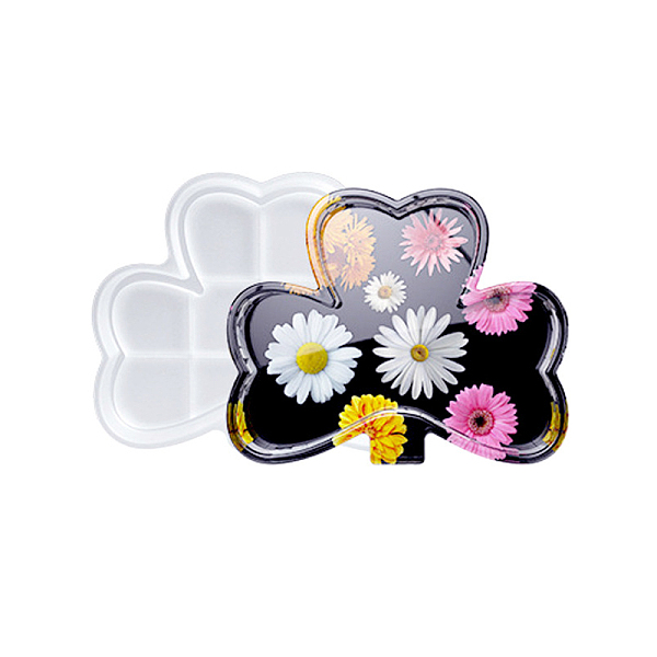 

PandaHall DIY Silicone Storage Molds, Resin Casting Molds, Clay Craft Mold Tools, Clover, 182x224x23mm Silicone Clover White