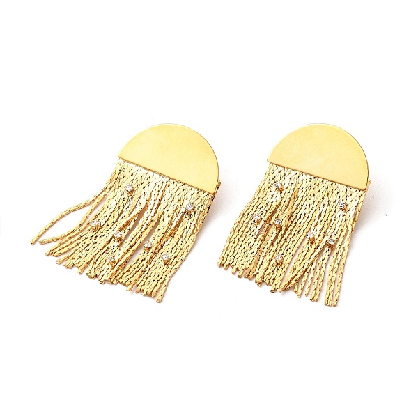 

PandaHall Rack Plating Brass Cubic Zirconia Jellyfish Ear Studs, Long-Lasting Plated Tassel Earring for Women, Cadmium Free & Lead Free...