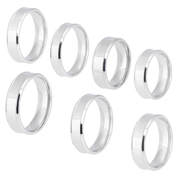 

PandaHall UNICRAFTALE 14pcs 7 Sizes Stainless Steel Blank Core Ring Grooved Finger Ring Cool Simple Band Ring Metal Wedding Classical Ring...