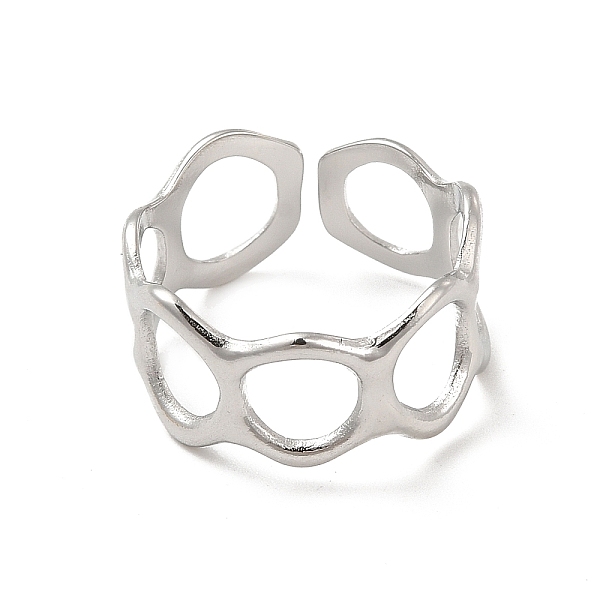 304 круглое кольцо из нержавеющей стали с открытой манжетой для женщин