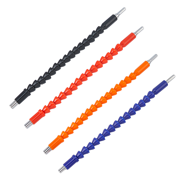 

PandaHall DICOSMETIC 4Pcs 4 Colors Plastic and Carbon Steel Electric Drill Hose Connection Shaft, Mixed Color, 297x16.5mm, Hole: 6.5x7mm..., Multicolor