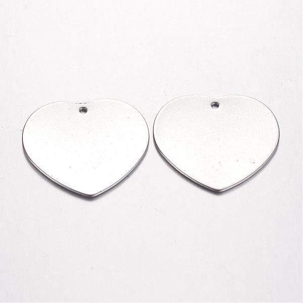 

PandaHall 201 Stainless Steel Pendants, Heart, Tag Pendants, Stainless Steel Color, 27x26x1mm, Hole: 1mm 201 Stainless Steel Heart