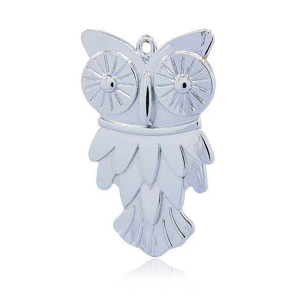 

PandaHall Tibetan Style Alloy Owl Big Pendants for Halloween, Nickel Free & Lead Free, Platinum, Long-Lasting Plated, 70x42x4.5mm, Hole: 2mm...