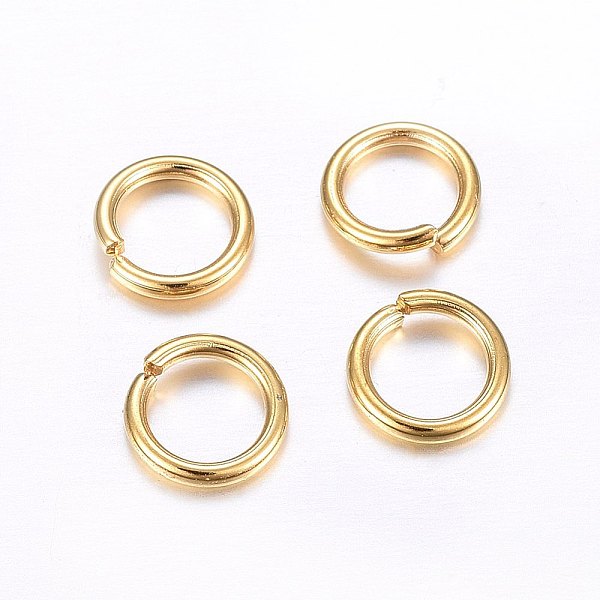 

PandaHall 304 Stainless Steel Open Jump Rings, Real 24K Gold Plated, 18 Gauge, 6x1mm, Inner Diameter: 4mm 304 Stainless Steel Ring
