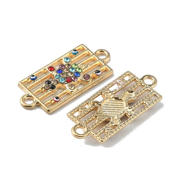 

PandaHall Alloy Rhinestone Connector Charms, Rectangle with Tortoise, Light Gold, Colorful, 26x11x2~2.5mm, Hole: 1.8mm Alloy..., Multicolor