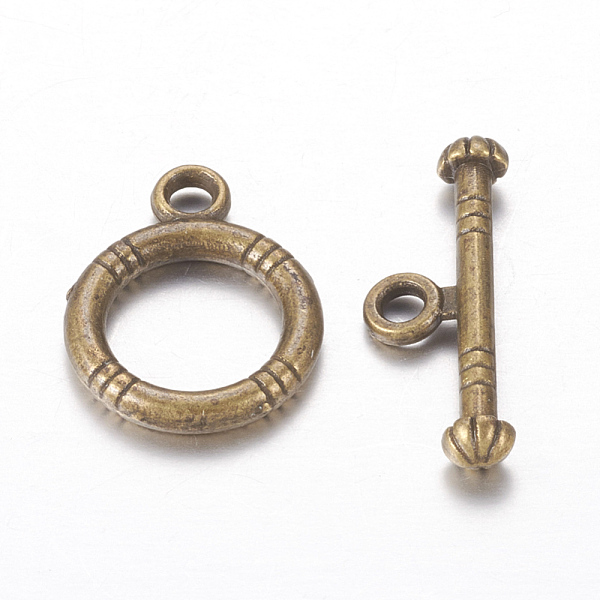 

PandaHall Tibetan Style Alloy Toggle Clasps, Antique Bronze, Lead Free and Cadmium Free, Ring: 15x12mm, Bar: 18.5x3.5mm, Hole: 2mm Alloy...
