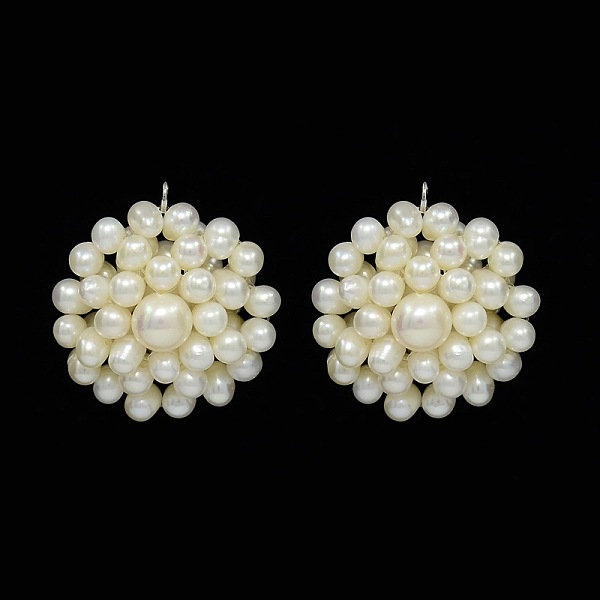 

PandaHall Natural Cultured Freshwater Pearl Pendants, with Brass Findings, Half Round, Silver Color Plated, Light Goldenrod Yellow, 26x15mm...