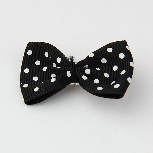 

PandaHall Iron Flat Alligator Hair Clips, with Printed Dot Ribbon Bowknot, Mixed Color, 35~40mm Cloth Multicolor