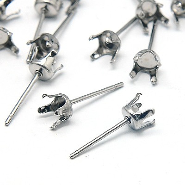 

PandaHall 304 Stainless Steel Stud Earring Findings, Stainless Steel Color, 16x4.5mm 304 Stainless Steel Others