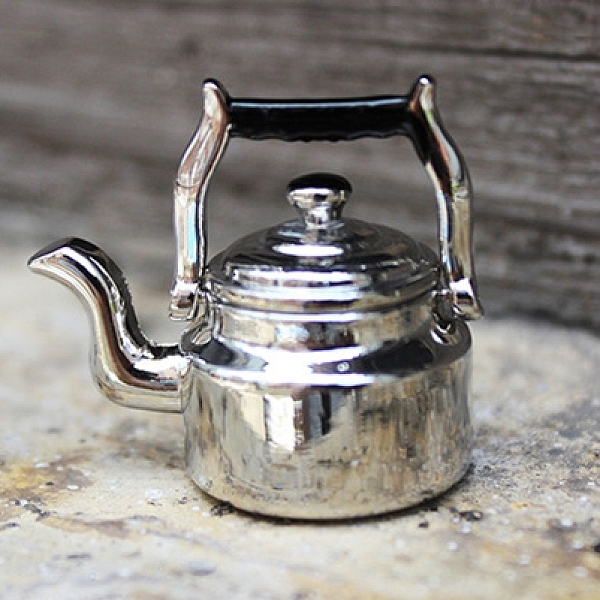 

PandaHall Alloy Miniature Kettle Ornaments, Micro Landscape Garden Dollhouse Accessories, Pretending Prop Decorations, with Handle & Cap...