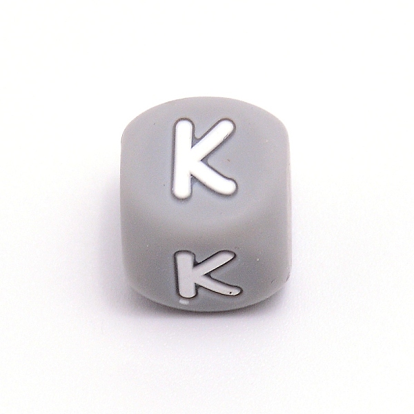 

PandaHall Silicone Alphabet Beads for Bracelet or Necklace Making, Letter Style, Gray Cube, Letter.K, 12x12x12mm, Hole: 3mm Silicone Cube...