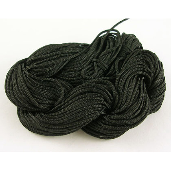 

PandaHall Nylon Thread, Nylon Jewelry Cord for Custom Woven Bracelets Making, Black, 1.5mm, 14m/batch Nylon Black