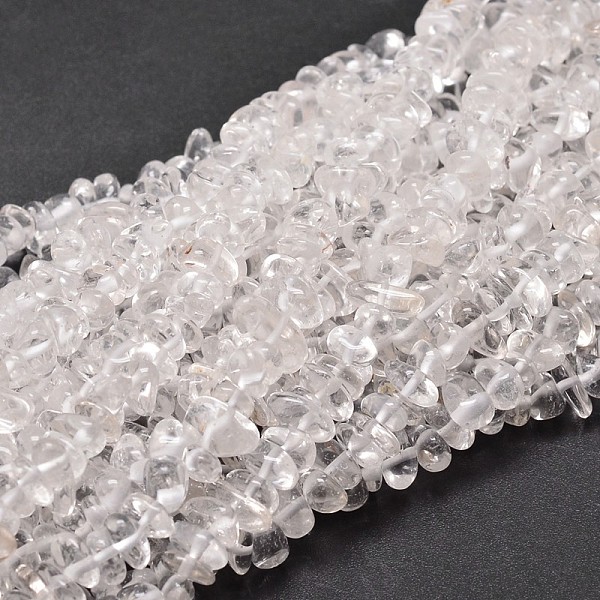 

PandaHall Natural Quartz Crystal Chip Beads Strands, Rock Crystal Beads, 5~14x4~10mm, Hole: 1mm, about 15.5 inch~16.1 inch Quartz Crystal...