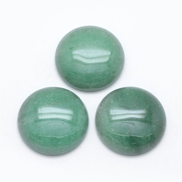 

PandaHall Natural Green Aventurine Cabochons, Half Round, 24.5~25x4~7mm Green Aventurine Half Round