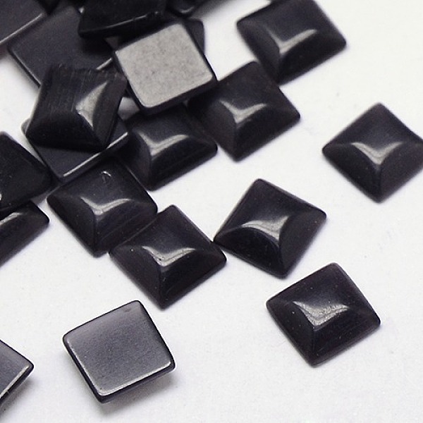 

PandaHall Cat Eye Cabochons, Square, Black, 10x10x2.5mm Glass Square Black
